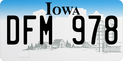 IA license plate DFM978