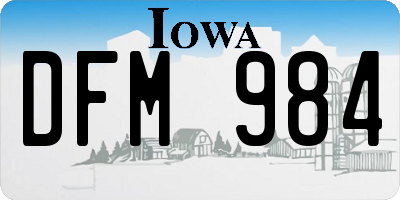 IA license plate DFM984