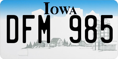 IA license plate DFM985