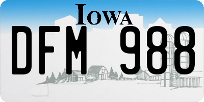 IA license plate DFM988