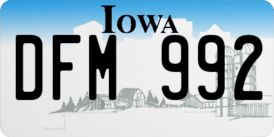 IA license plate DFM992