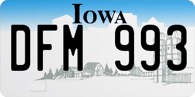 IA license plate DFM993