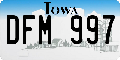 IA license plate DFM997