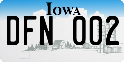 IA license plate DFN002