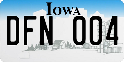 IA license plate DFN004