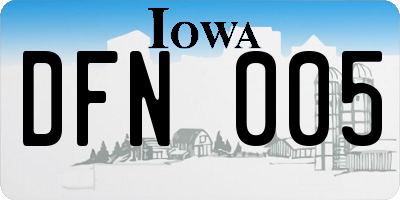 IA license plate DFN005