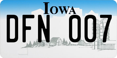 IA license plate DFN007