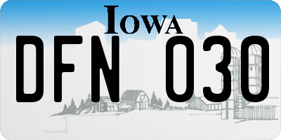 IA license plate DFN030