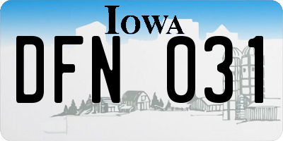 IA license plate DFN031