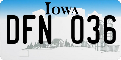 IA license plate DFN036