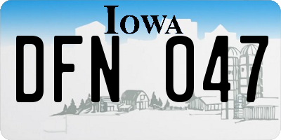 IA license plate DFN047