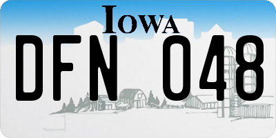 IA license plate DFN048
