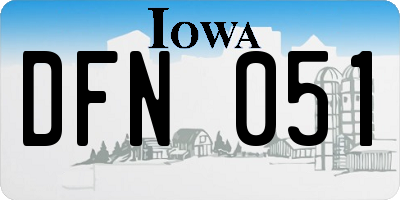 IA license plate DFN051