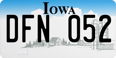 IA license plate DFN052