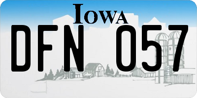 IA license plate DFN057
