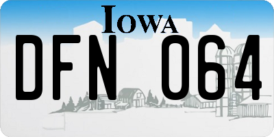 IA license plate DFN064
