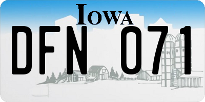 IA license plate DFN071