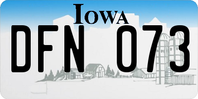 IA license plate DFN073