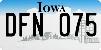 IA license plate DFN075