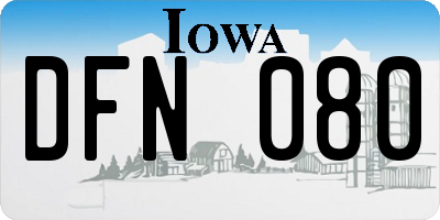 IA license plate DFN080