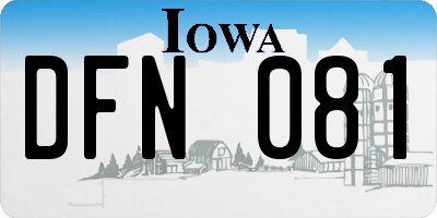 IA license plate DFN081