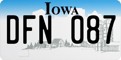 IA license plate DFN087