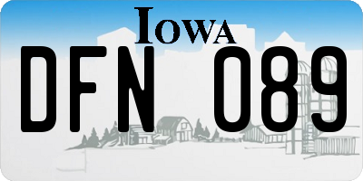 IA license plate DFN089