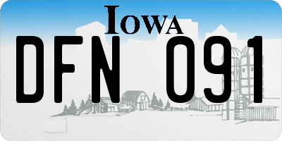 IA license plate DFN091
