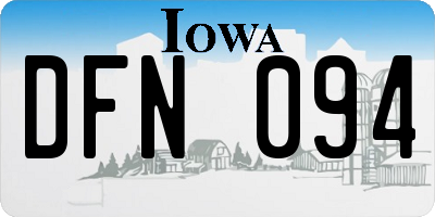 IA license plate DFN094