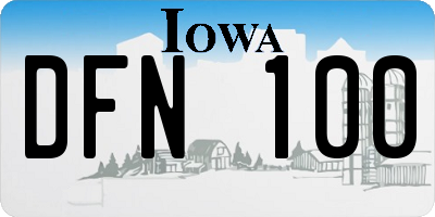 IA license plate DFN100