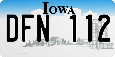 IA license plate DFN112