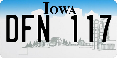 IA license plate DFN117