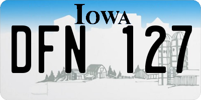 IA license plate DFN127