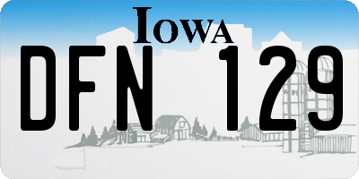 IA license plate DFN129