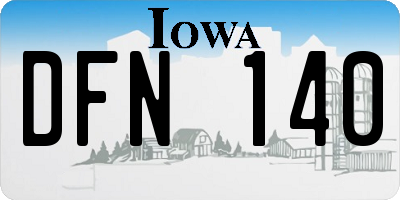 IA license plate DFN140