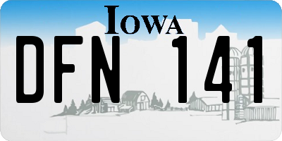 IA license plate DFN141