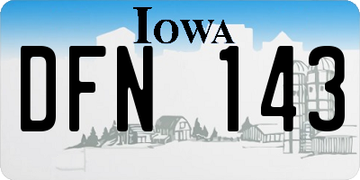 IA license plate DFN143