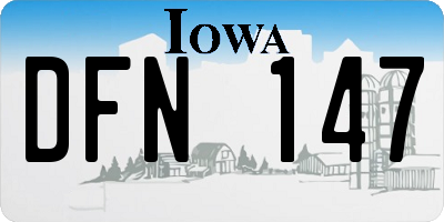 IA license plate DFN147