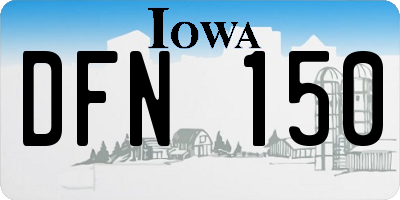 IA license plate DFN150