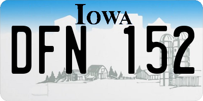 IA license plate DFN152