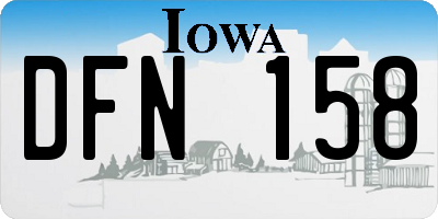 IA license plate DFN158