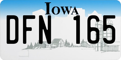 IA license plate DFN165