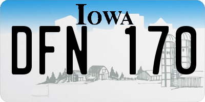 IA license plate DFN170