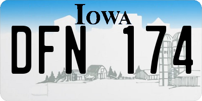 IA license plate DFN174