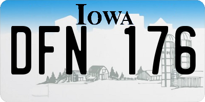 IA license plate DFN176