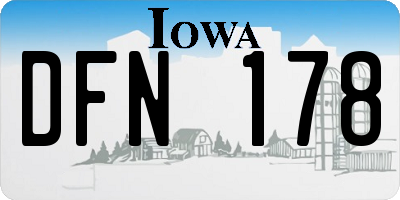 IA license plate DFN178