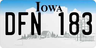 IA license plate DFN183