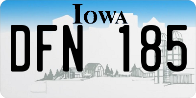 IA license plate DFN185
