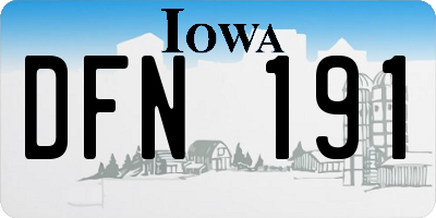 IA license plate DFN191