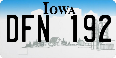 IA license plate DFN192
